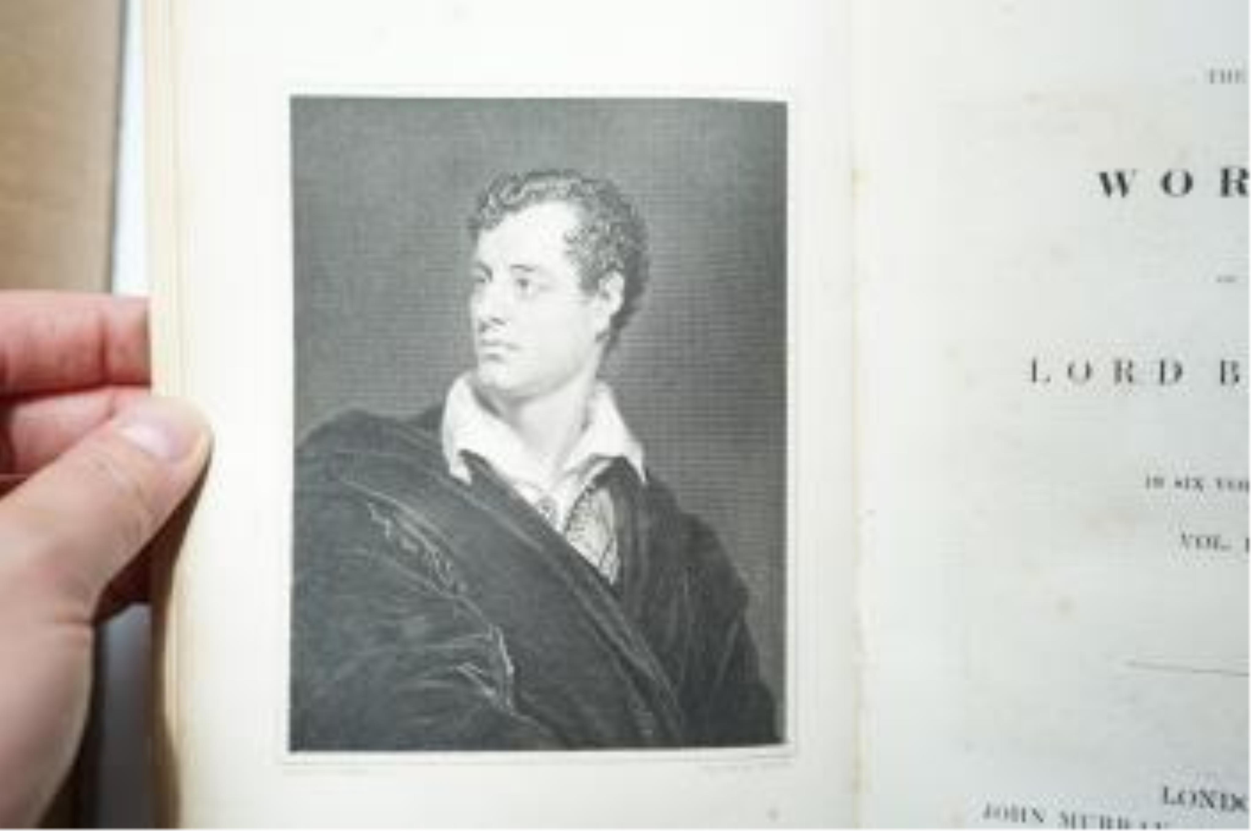 Medwin, Thomas - Conversations of Lord Byron noted During a Residence at Pisa, in the years 1821 and 1822, 2 vols, 12mo, half calf, Henry Colburn and Ruchard Bentley, London, 1830; another copy - 2 vols in 1, 8vo, half c